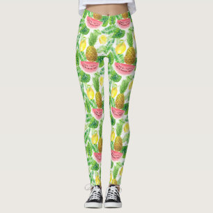 Tropical pattern leggings