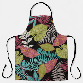 Tropical pattern made with dark background and lea apron