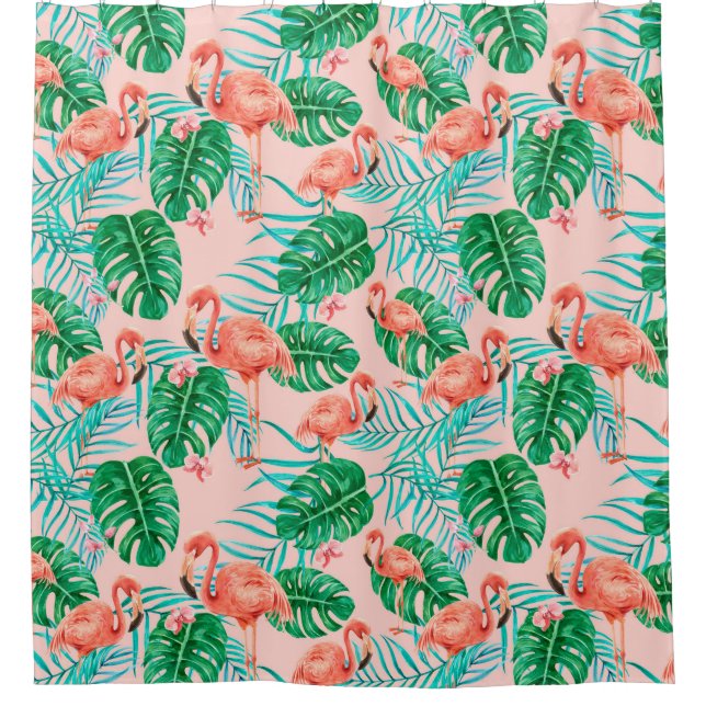 Tropical Pattern Shower Curtain (Front)