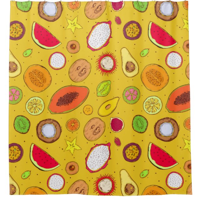 Tropical Pattern Shower Curtain (Front)