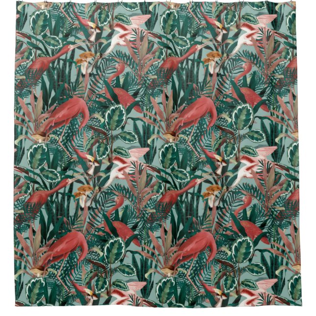 Tropical Pattern Shower Curtain (Front)