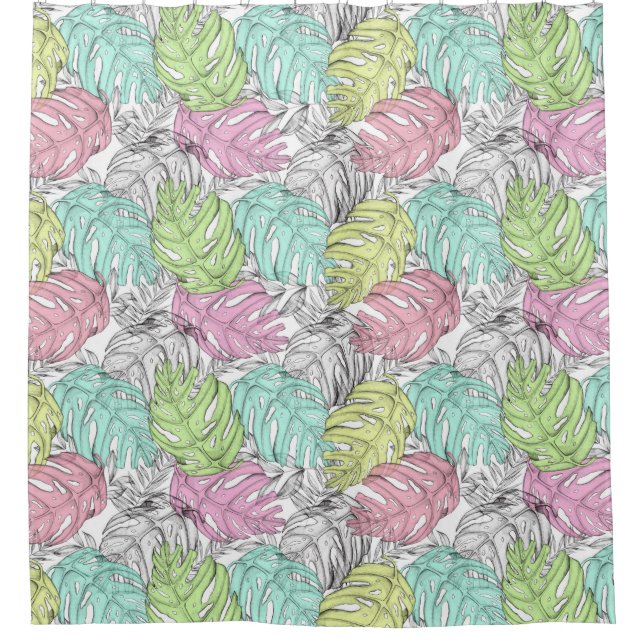 Tropical Pattern Shower Curtain (Front)