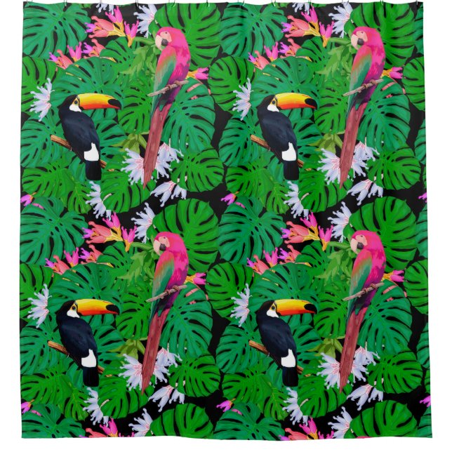 Tropical Pattern Shower Curtain (Front)