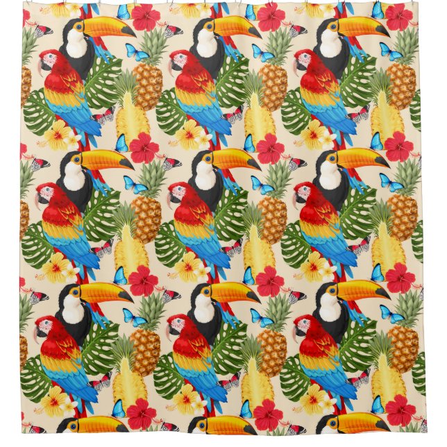 Tropical Pattern Shower Curtain (Front)