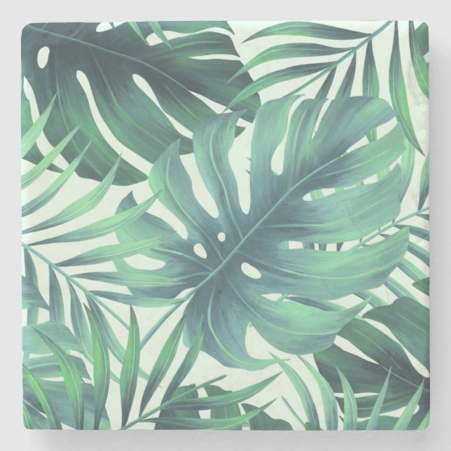Tropical Pattern Stone Coaster (Front)
