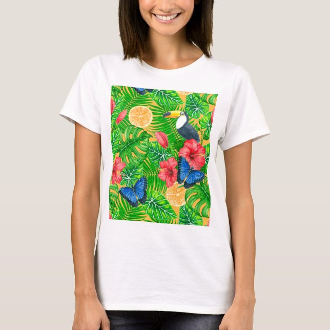 Tropical pattern T-Shirt (Front)