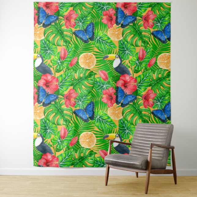 Tropical pattern tapestry (In Situ)