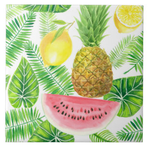 Tropical pattern tile