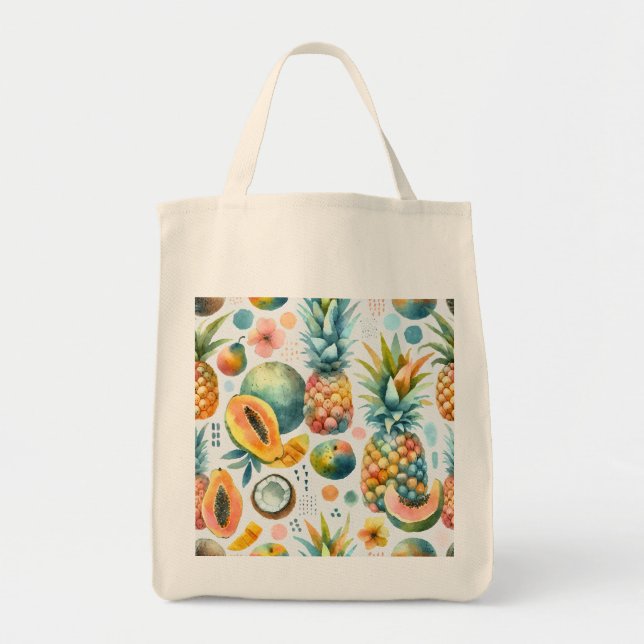 Tropical Pattern Tote Bag (Front)