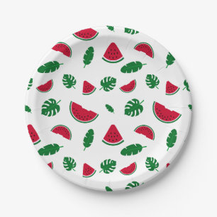 tropical pattern, watermelon pattern, tropical sea paper plate