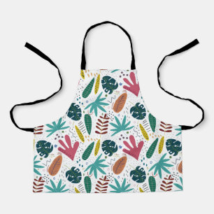 tropical pattern with colourful leaves apron