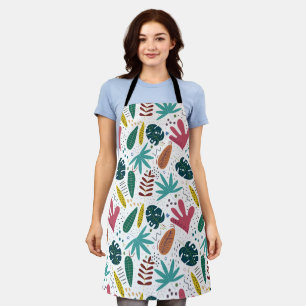 tropical pattern with colourful leaves apron