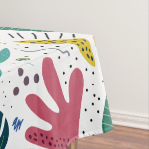 tropical pattern with colourful leaves tablecloth