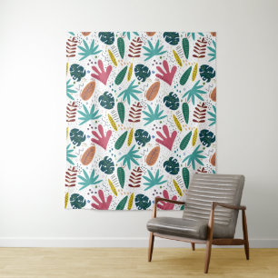 tropical pattern with colourful leaves tapestry