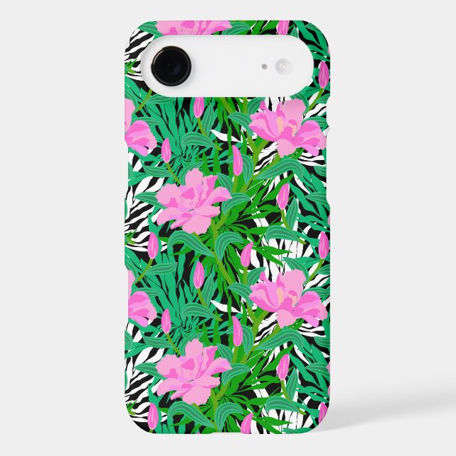 Tropical Pattern With Jungle Flowers Case-Mate iPhone Case (Back)