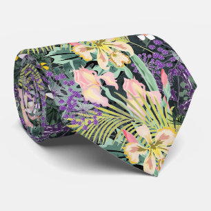 Tropical pattern with orchids. tie
