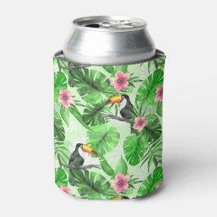 Tropical pattern with toucan can cooler