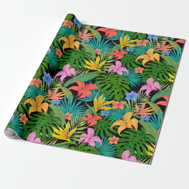 Tropical pattern wrapping paper (Unrolled)