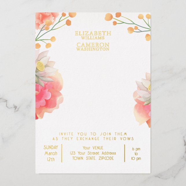 Tropical Peach Wedding (Front)