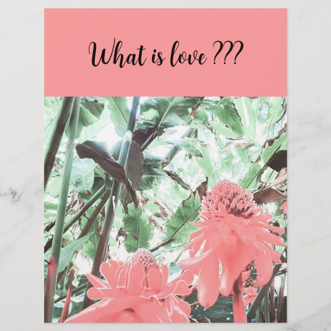 Tropical Peach Wedding Love Flyer (Front)