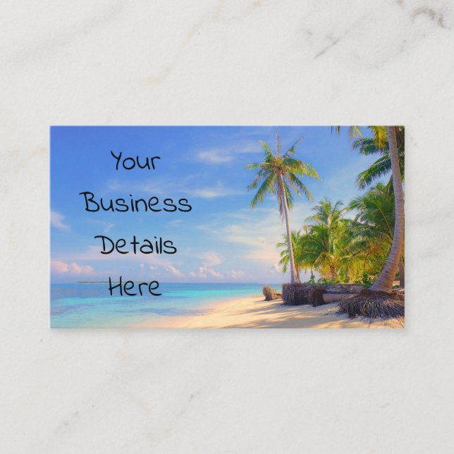 Tropical Philippines Island Beach Palm Paradise Business Card (Front)