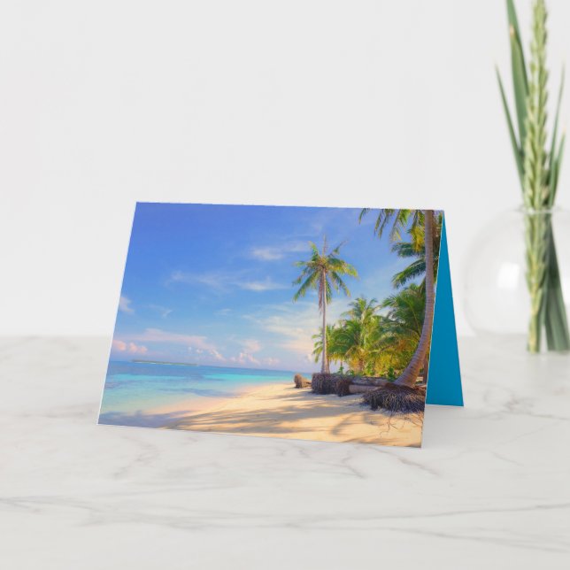 Tropical Philippines Island Beach Palm Paradise Card (Front)
