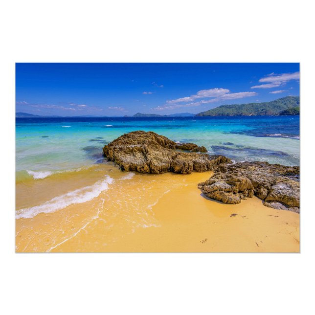 Tropical Philippines Sandy Beach Island Poster (Front)