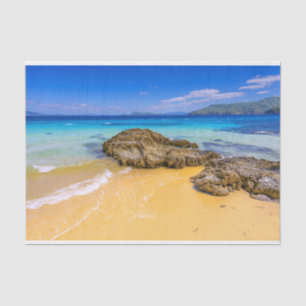 Tropical Philippines Sandy Beach Island Tissue Paper