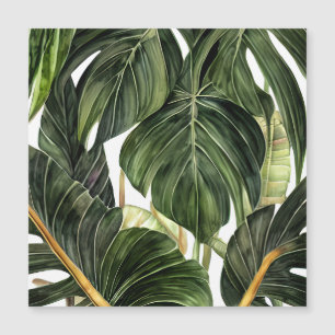 Tropical Philodendron in the Style of Jean Triptyc Magnetic Invitation
