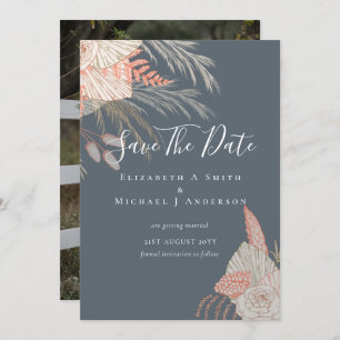 Tropical Photo Save Dates PAMPAS GRASS Terracotta