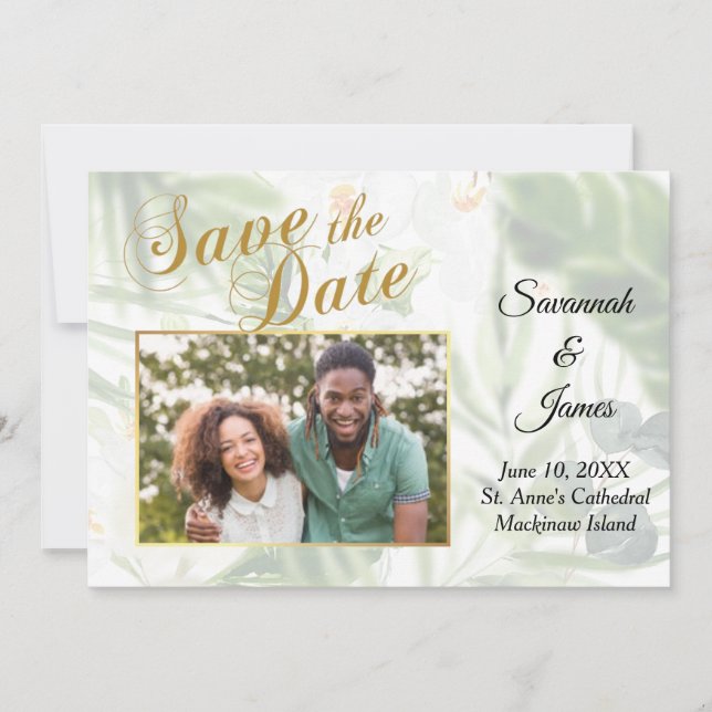Tropical Photo Save the Date Announcement (Front)