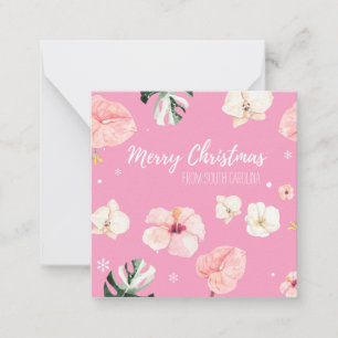 Tropical Photo Square Christmas Card