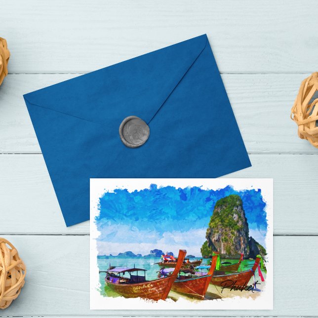 Tropical Phuket Thailand Beach View Postcard (phuket thailand tropical paradise beach view postcard)