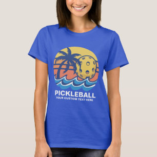 Tropical Pickleball Beach Design – Fun Custom  T-Shirt