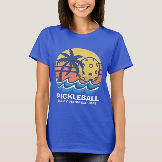 Tropical Pickleball Beach Design – Fun Custom  T-Shirt (Front)