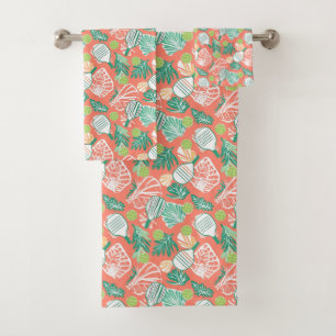 Tropical Pickleball Paradise Bath Towel Set