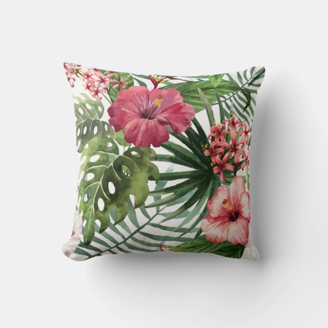 Tropical pillow (White) (Front)