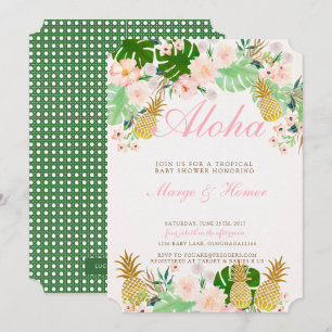 Tropical Pineapple Baby Shower Invitation