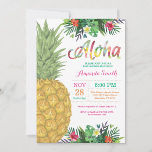 Tropical Pineapple Baby Shower Invitation
