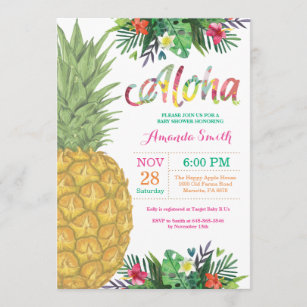 Tropical Pineapple Baby Shower Invitation