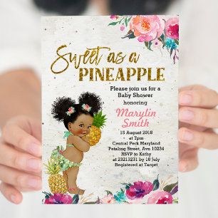Tropical Pineapple Baby Shower Invitation