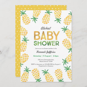 Tropical pineapple Baby Shower Invitation