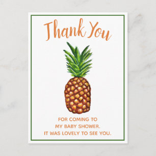 Tropical Pineapple Baby Shower Thank You Postcard
