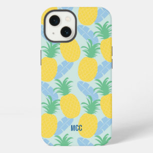 Tropical Pineapple Banana Leaves Personalised iPhone 13 Case