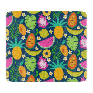 Tropical Pineapple Banana watermelon Fruits  Cutting Board