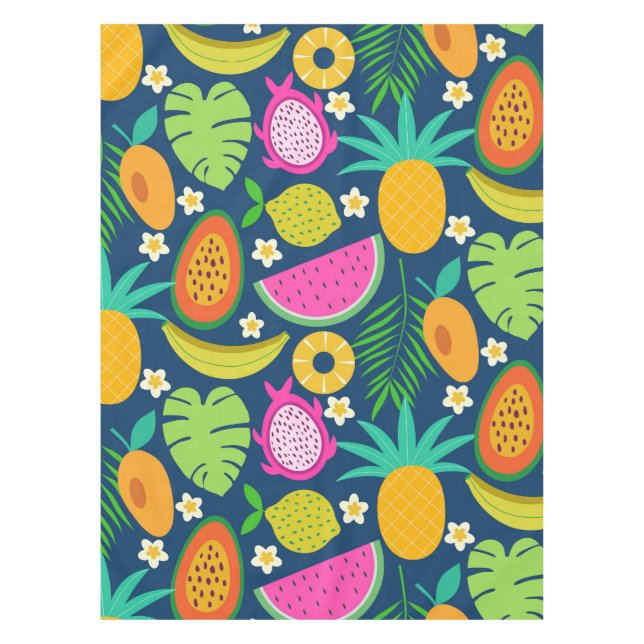 Tropical Pineapple Banana watermelon Fruits  Tablecloth (Front)