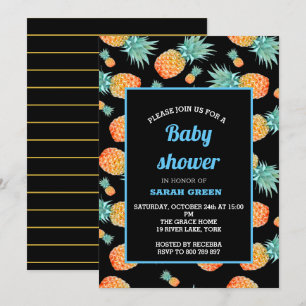 Tropical Pineapple Boy Baby Shower Invitation