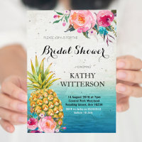 Tropical Pineapple Bridal Shower Invitation