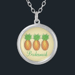 Tropical Pineapple Bridesmaid Wedding Necklace<br><div class="desc">Necklace features an original marker illustration of a row of pineapples,  and BRIDESMAID in a fun font. A perfect gift for your bridesmaids!</div>