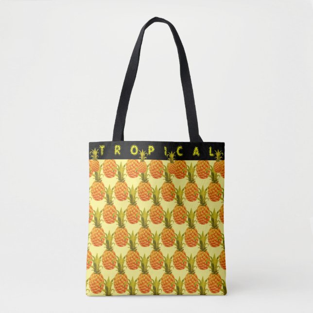 Tropical Pineapple Carry-all Tote Bag (Front)